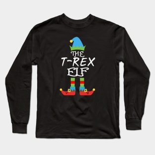 The t rex Elf Matching Family Group Christmas Party SANTA Long Sleeve T-Shirt